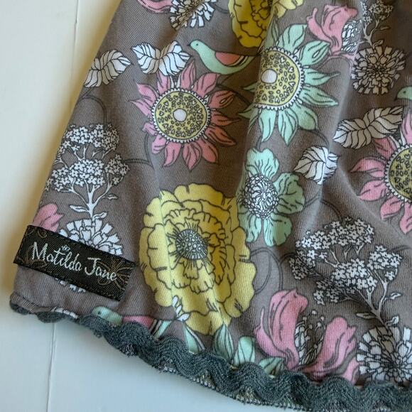 Matilda Jane Grey Floral Peasant Top Hello Lovely Collection 6 - Picture 11 of 11